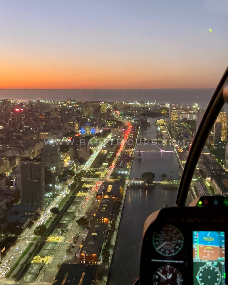 Helicopter tour at Sunset